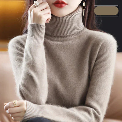 100% Pure Cashmere Turtleneck Jumper for Winter