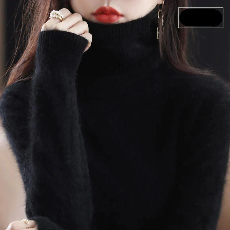 100% Pure Cashmere Turtleneck Jumper for Winter