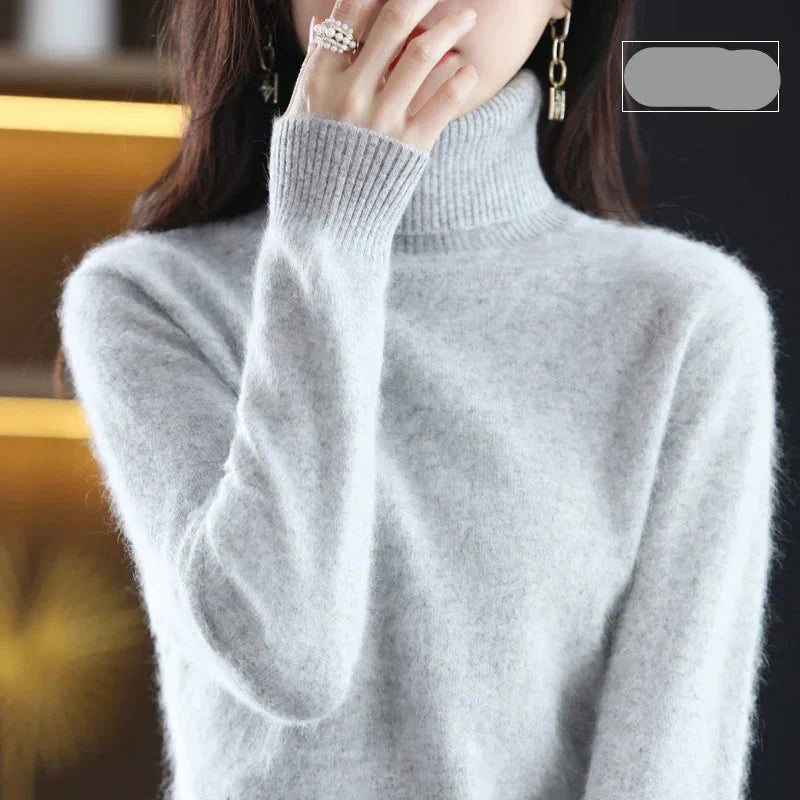100% Pure Cashmere Turtleneck Jumper for Winter