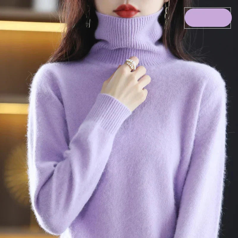 100% Pure Cashmere Turtleneck Jumper for Winter