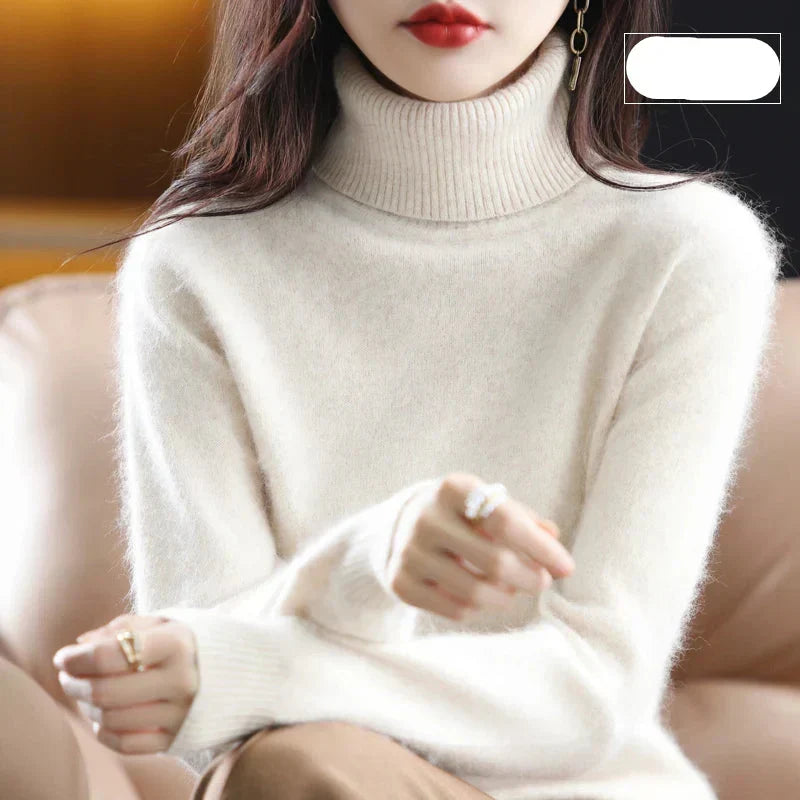 100% Pure Cashmere Turtleneck Jumper for Winter