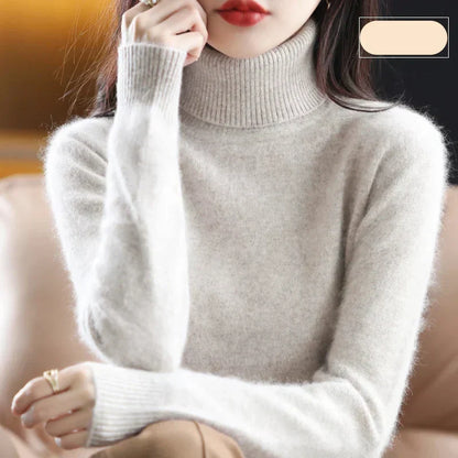 100% Pure Cashmere Turtleneck Jumper for Winter