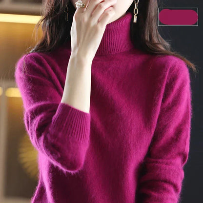 100% Pure Cashmere Turtleneck Jumper for Winter