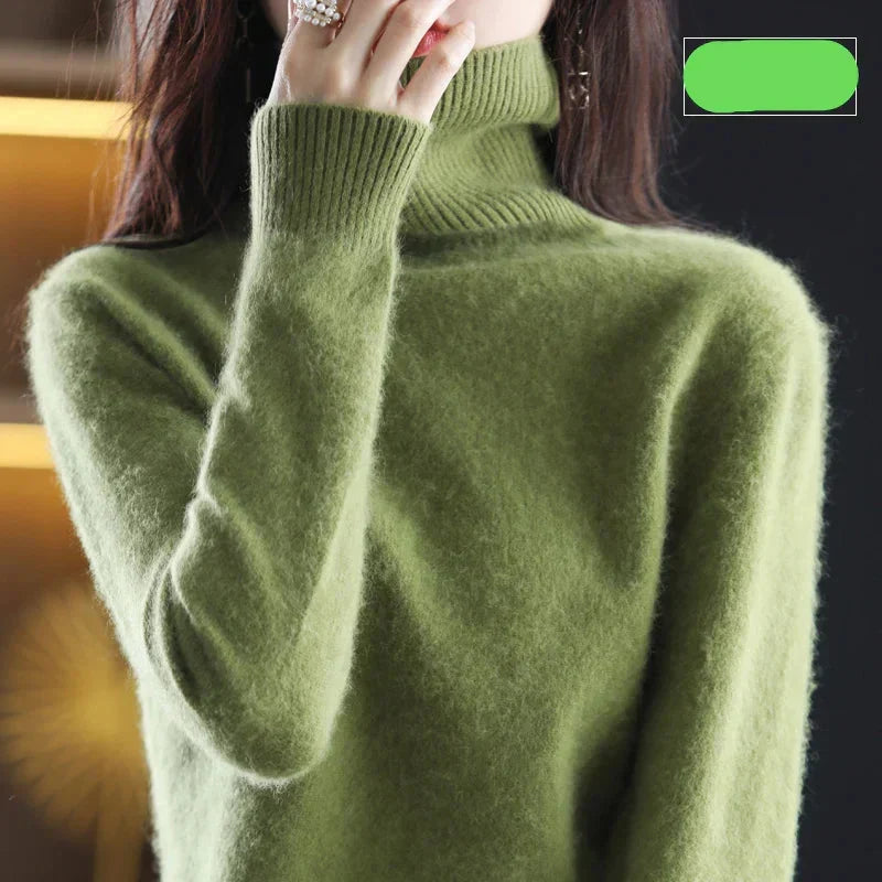 100% Pure Cashmere Turtleneck Jumper for Winter