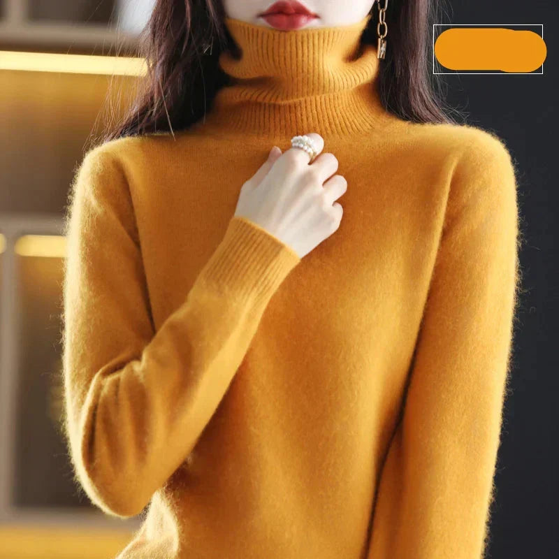 100% Pure Cashmere Turtleneck Jumper for Winter