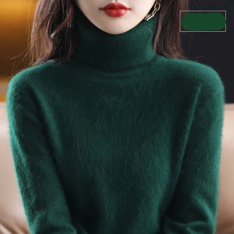 100% Pure Cashmere Turtleneck Jumper for Winter