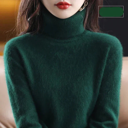 100% Pure Cashmere Turtleneck Jumper for Winter