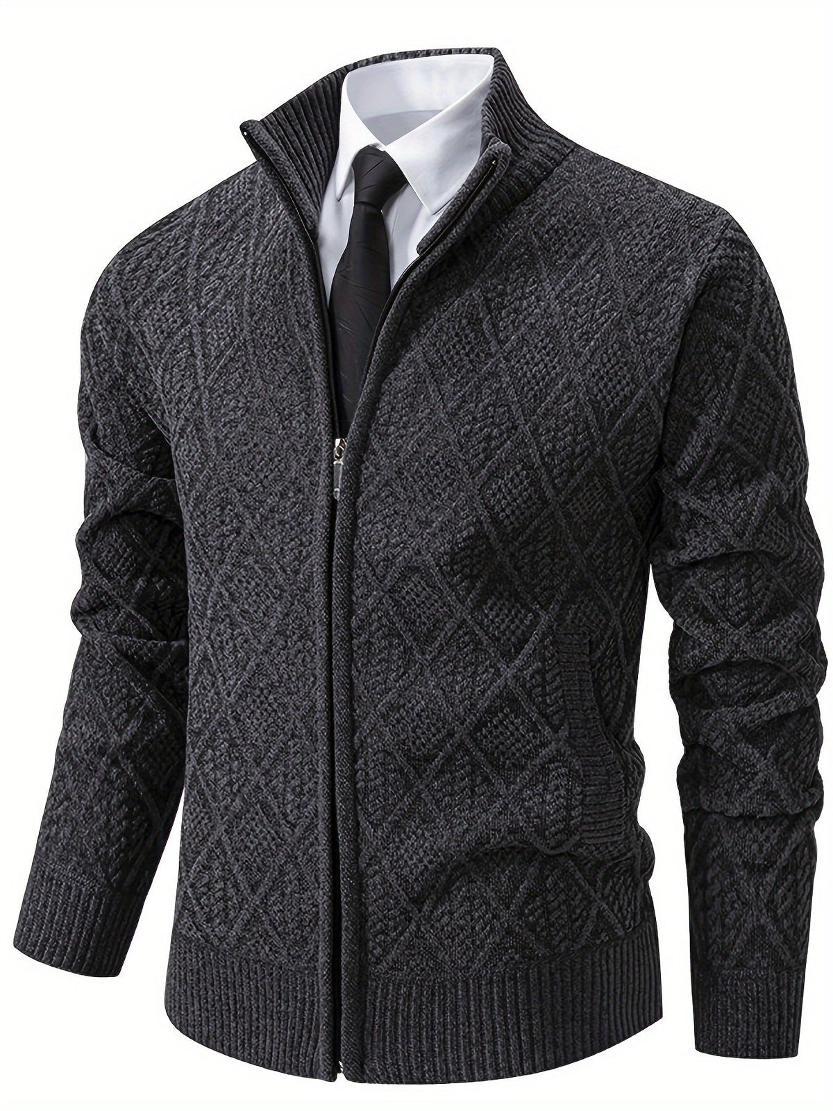 Reuben | Men's Stylish Geometric Knit Cardigan for Winter