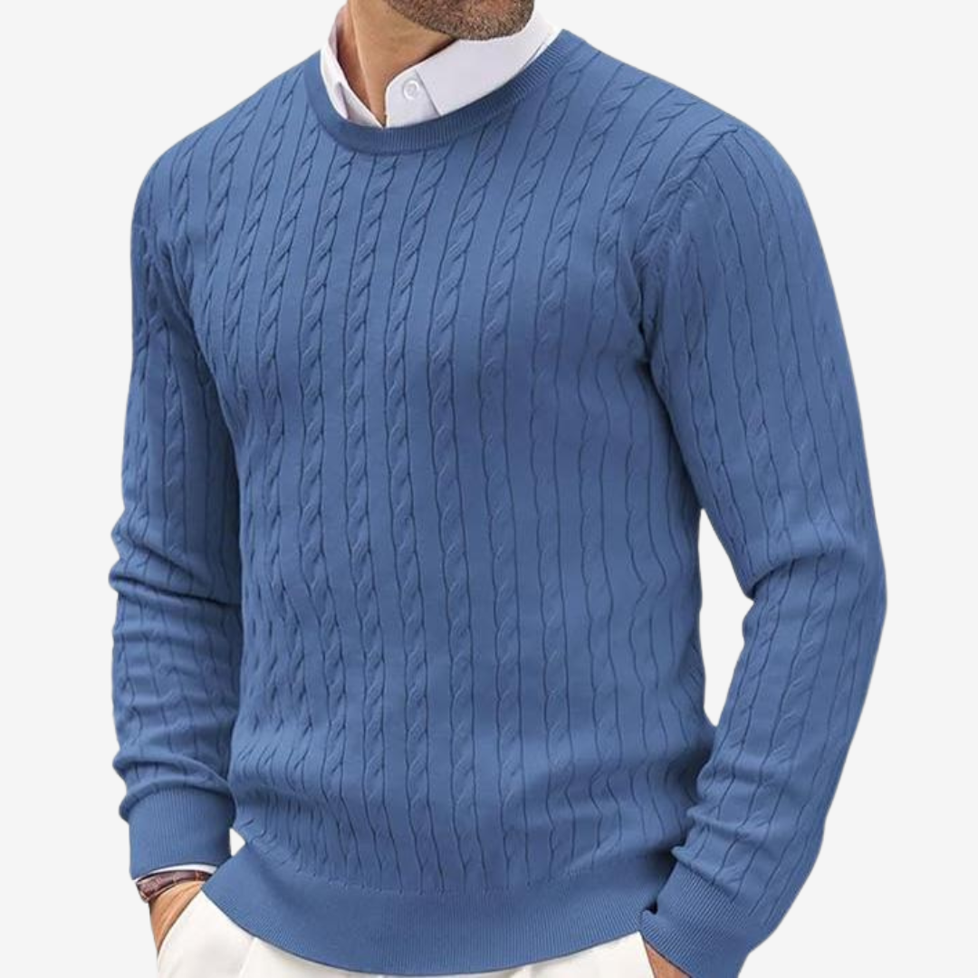 Robin | Men's Classic Cable-Knit Crew Neck Sweater