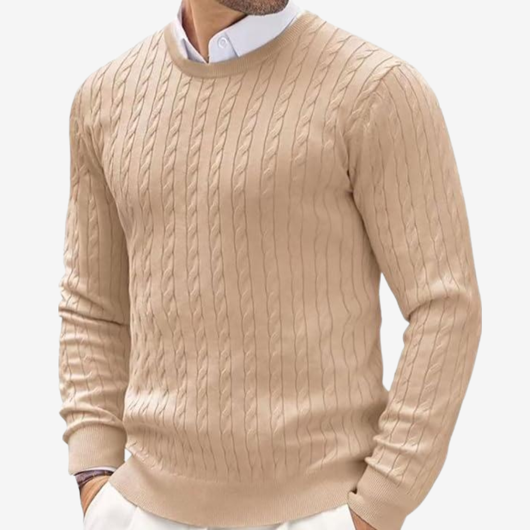 Robin | Men's Classic Cable-Knit Crew Neck Sweater