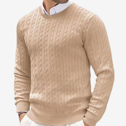 Robin | Men's Classic Cable-Knit Crew Neck Sweater