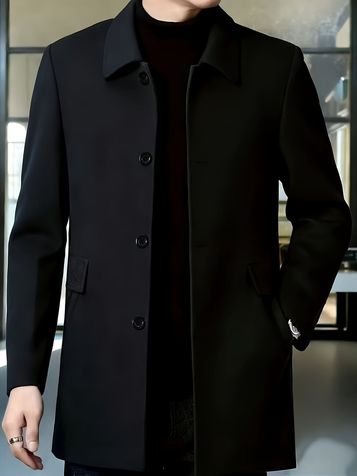 Frank | Men's Solid Fleece Jacket for Winter