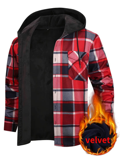 Adam | Men's Stylish Plaid Hooded Jacket