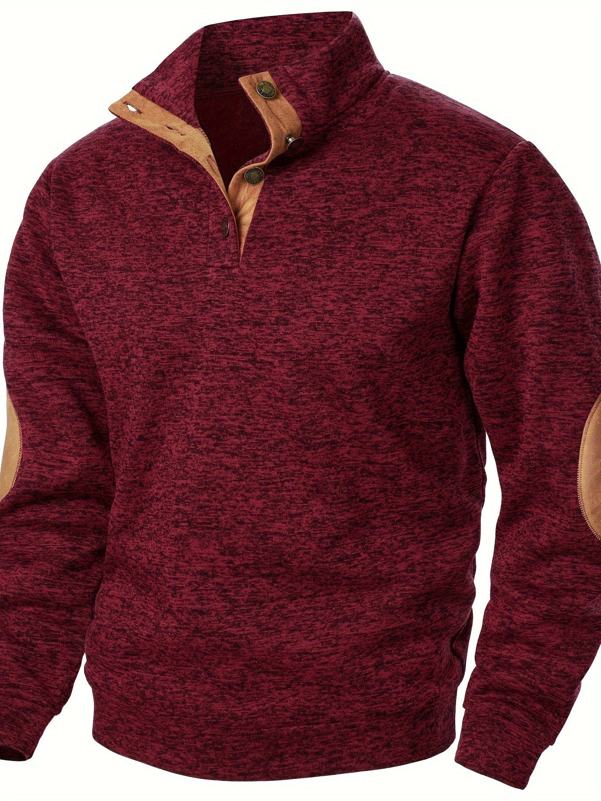 Leo | Men's Stand-Collar Button-Up Knit Sweatshirt