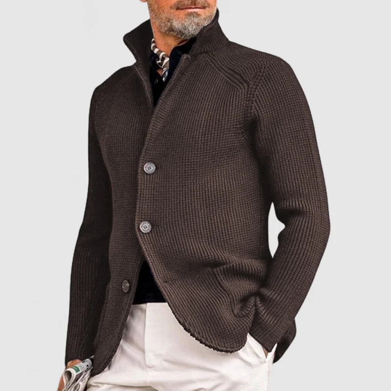 Elliot | Men's Stand-Collar Knit Cardigan for Winter