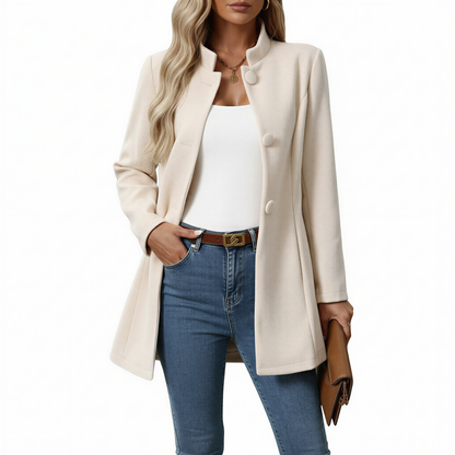 Hallie | Women's Elegant Button-Down A-Line Coat for Winter