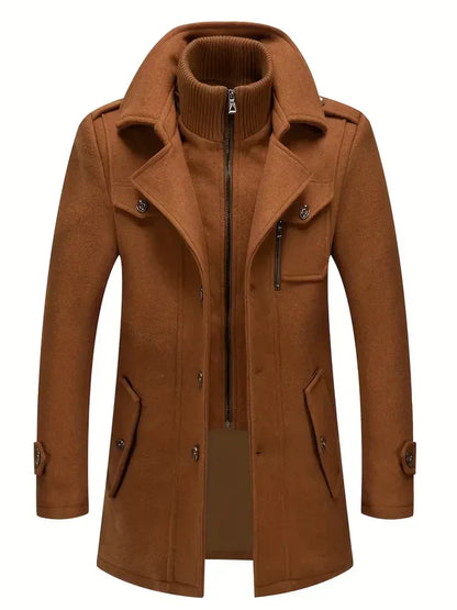 Hugh | Men's Classic Double-Breasted Pea Coat for Winter