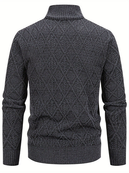 Reuben | Men's Stylish Geometric Knit Cardigan for Winter