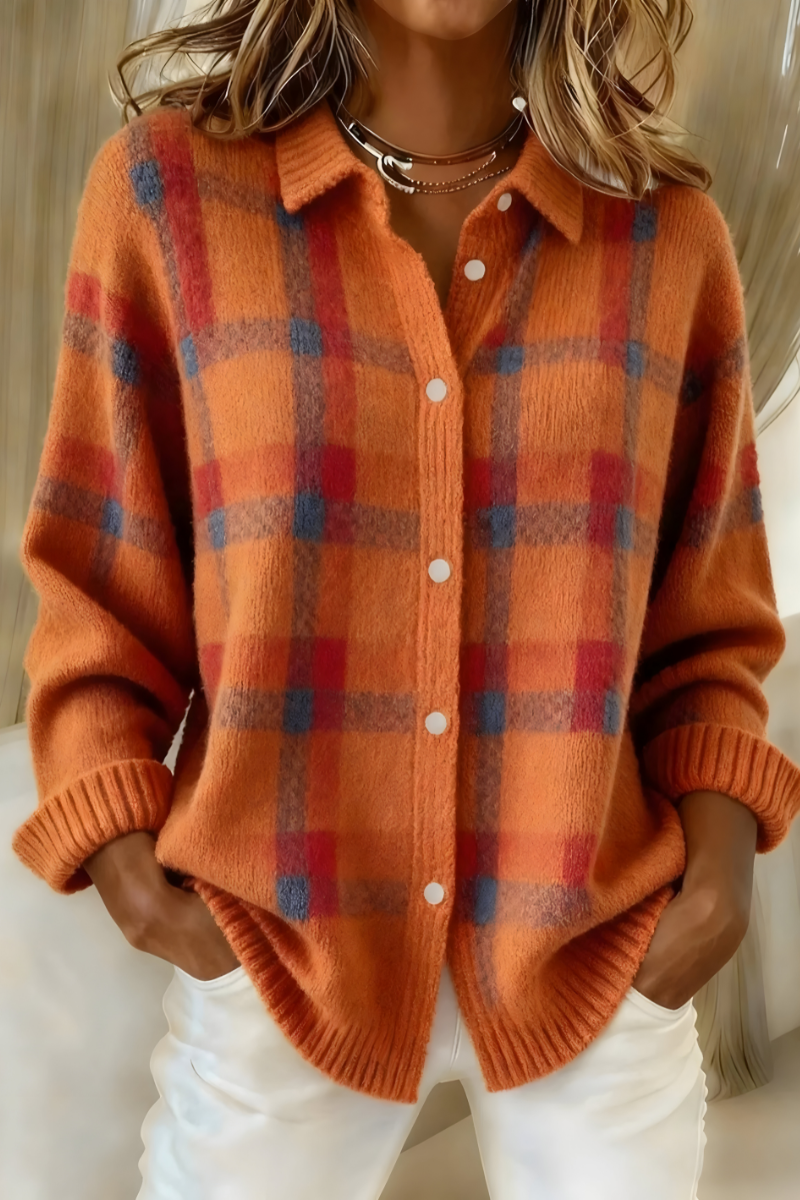 Larkspur | Women's Stylish Checkered Cardigan