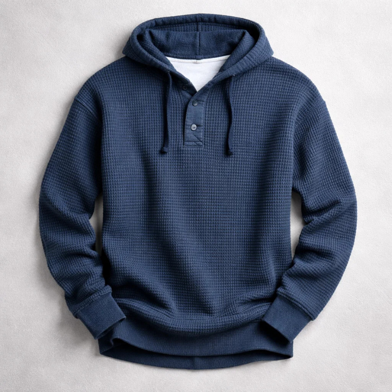 Bromley | Textured Waffle-Knit Hoodie for Winter