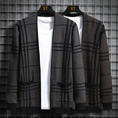Ross | Men's Stylish Checkered Knit Cardigan for Winter