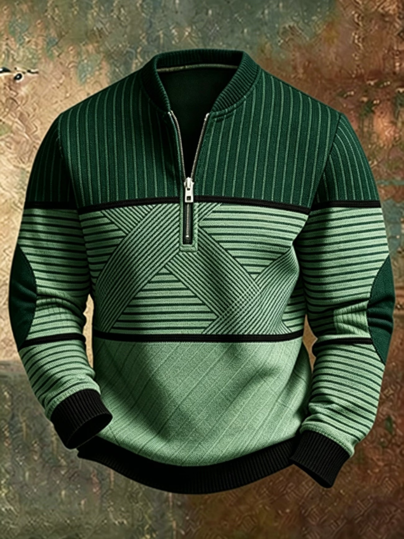 Lewis | Men's Contrast Half-Zip Jumper for Winter
