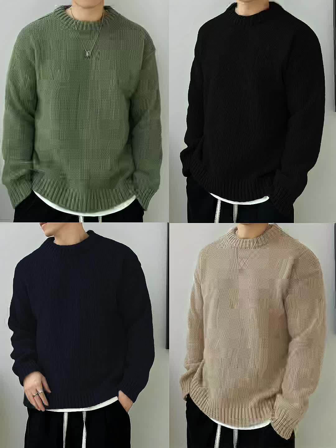 Quentin | Men's Solid-Knit Crewneck Jumper for Winter