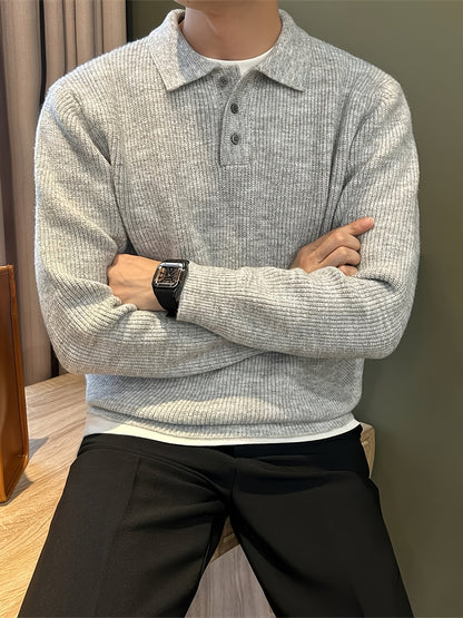 Albie | Men's Premium Ribbed Polo Jumper