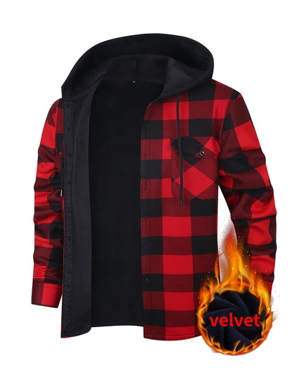 Adam | Men's Stylish Plaid Hooded Jacket