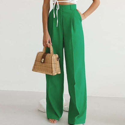 Harper | Elegant Pleated High-Waisted Wide-Leg Trousers
