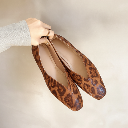 Kensington | Leopard-Print Leather Flats