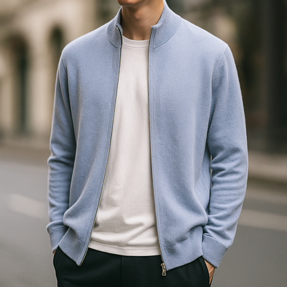 George | Men's Zip-Up Knit Cardigan for Winter