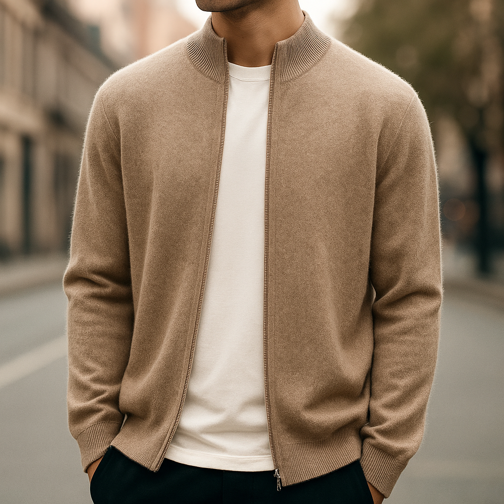 George | Men's Zip-Up Knit Cardigan for Winter