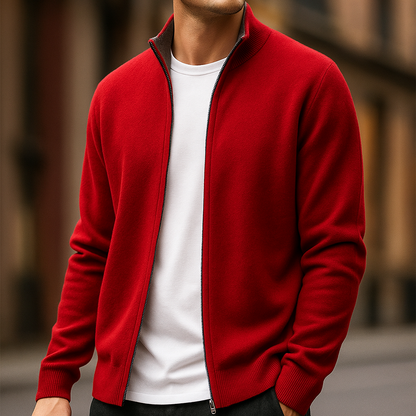 George | Men's Zip-Up Knit Cardigan for Winter