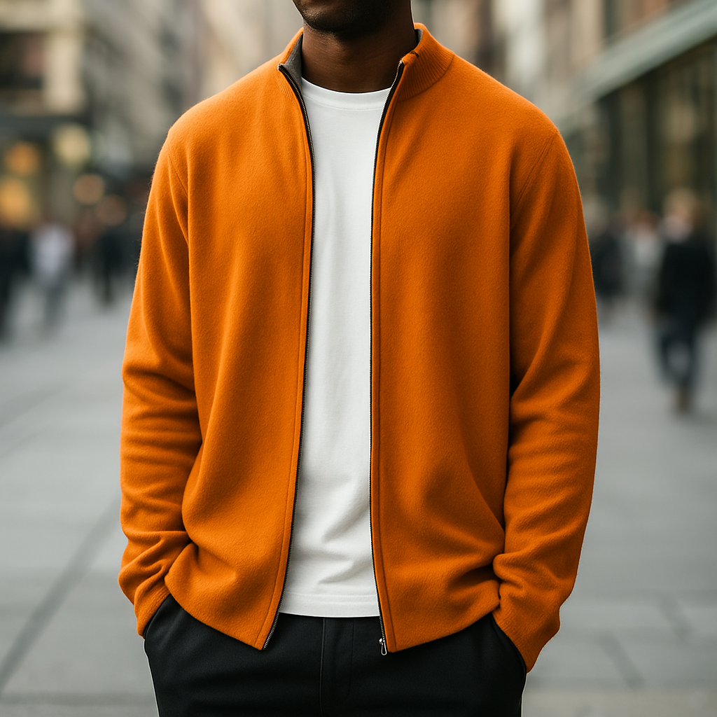 George | Men's Zip-Up Knit Cardigan for Winter