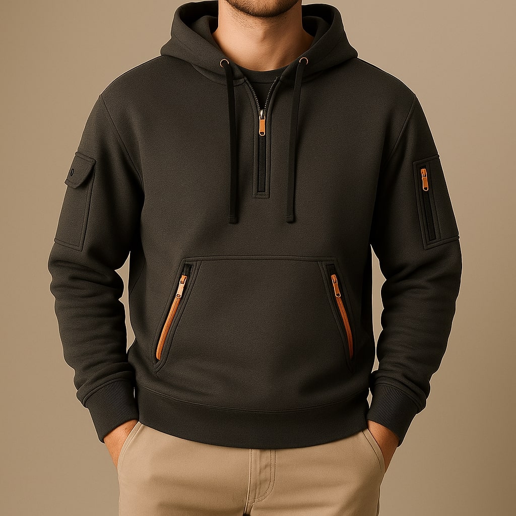 Ethan | Men's Cosy Half-Zip Fleece Hoodie for Winter