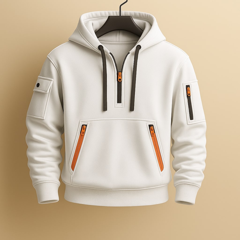 Ethan | Men's Cosy Half-Zip Fleece Hoodie for Winter