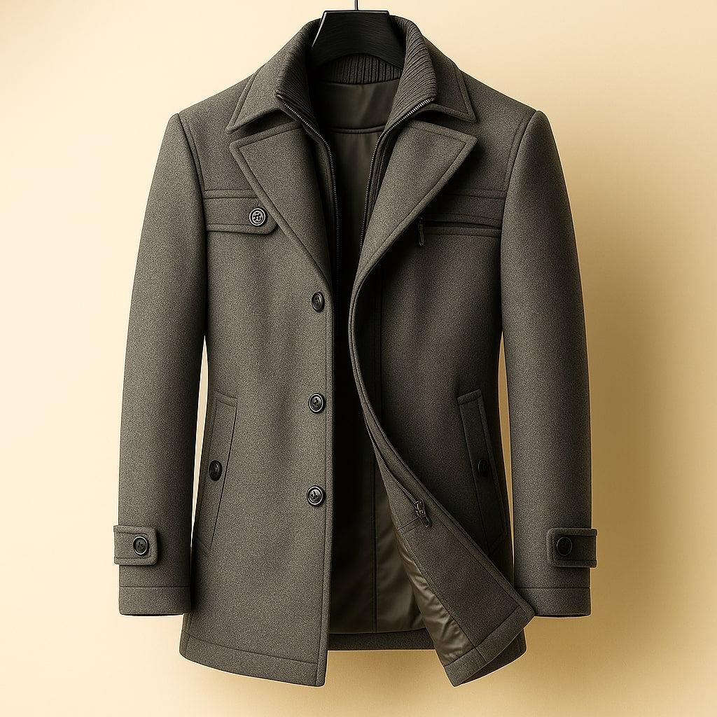Jude | Men's Classic Long Wool Coat for Winter