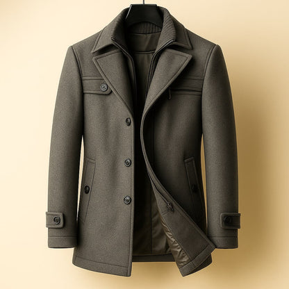 Jude | Men's Classic Long Wool Coat for Winter