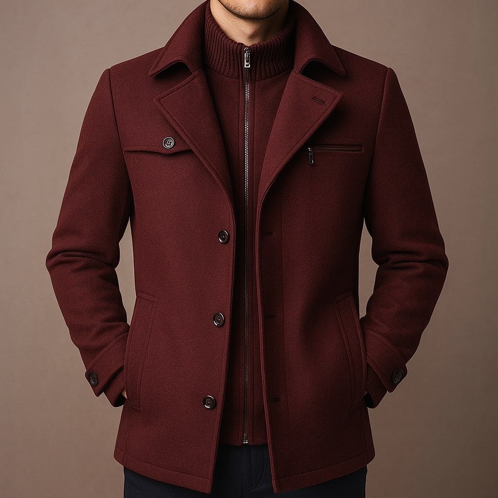 Jude | Men's Classic Long Wool Coat for Winter