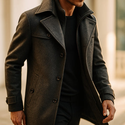 Jude | Men's Classic Long Wool Coat for Winter