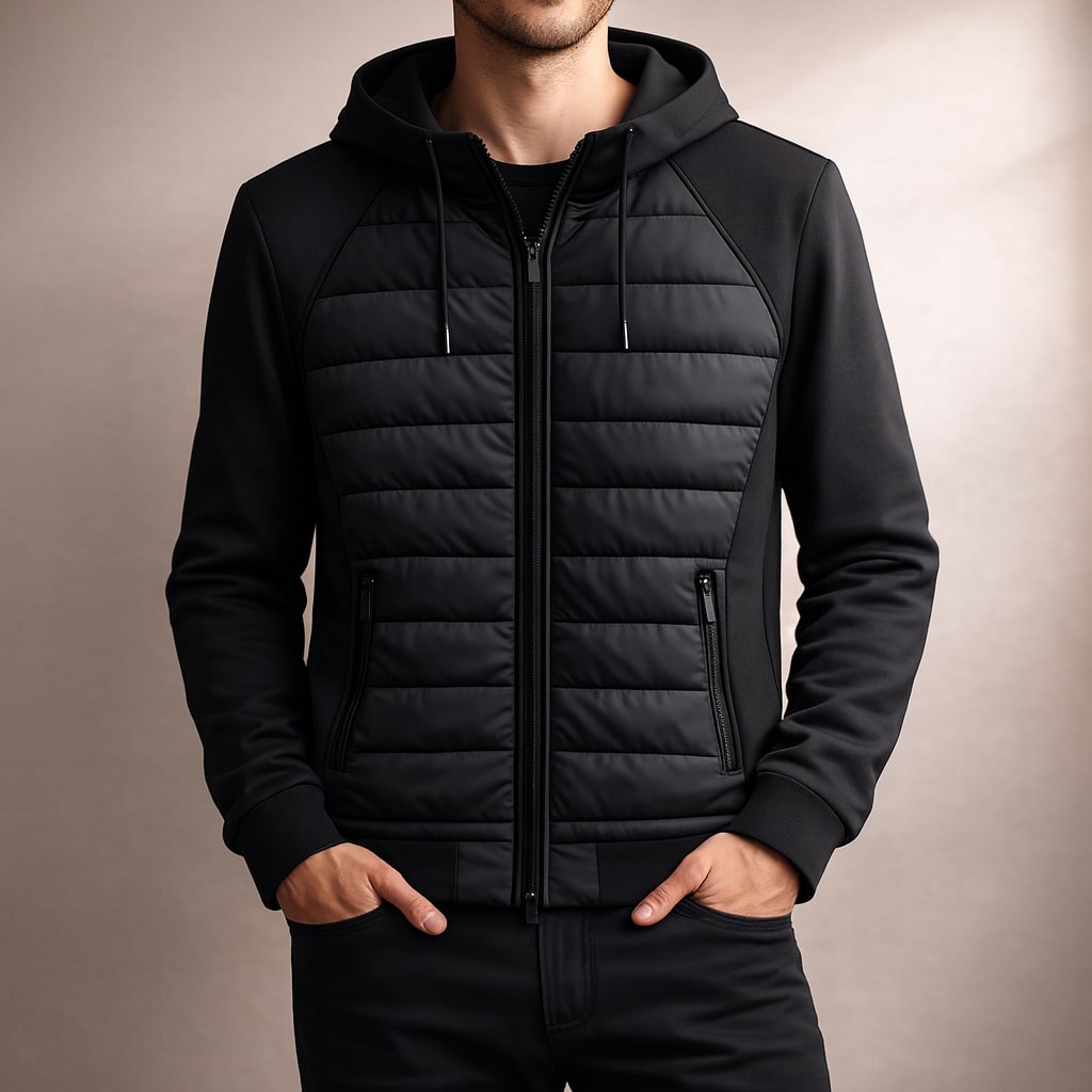 Lewis | Men's Quilted Full-Zip Hoodie Jacket for Winter