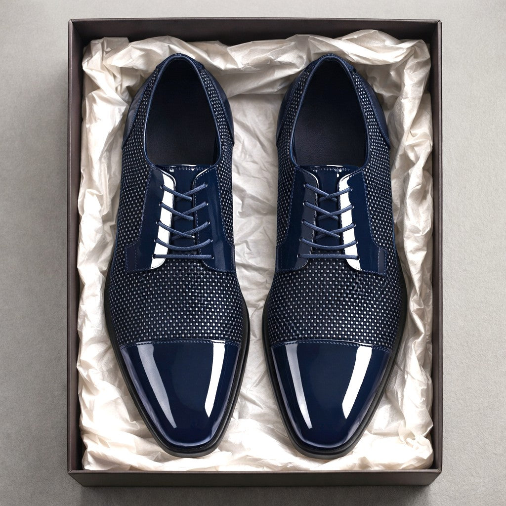 Leo | Men's Classic Patent Cap-Toe Oxford Dress Shoes