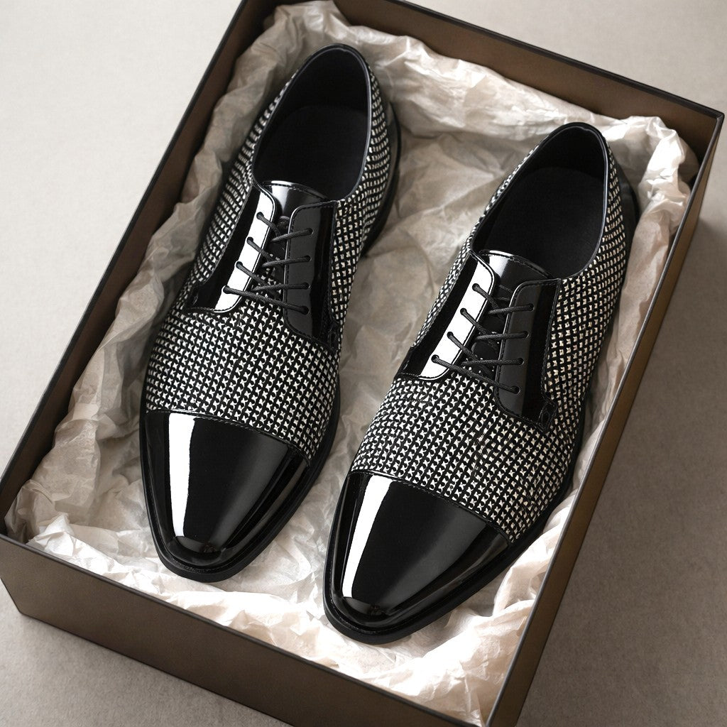 Leo | Men's Classic Patent Cap-Toe Oxford Dress Shoes