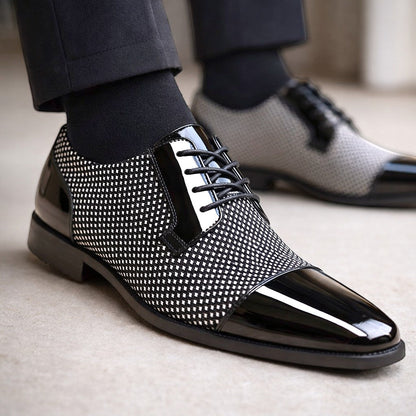 Leo | Men's Classic Patent Cap-Toe Oxford Dress Shoes