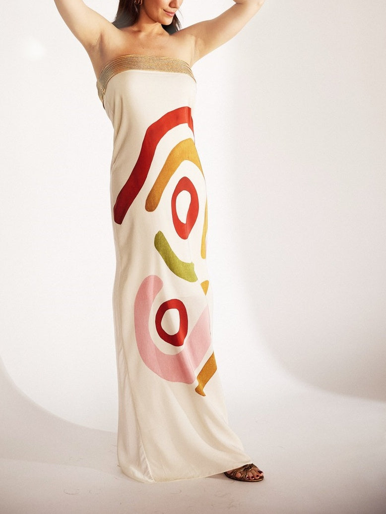 Spotted Print Midi Dress with a Unique, Stylish Design