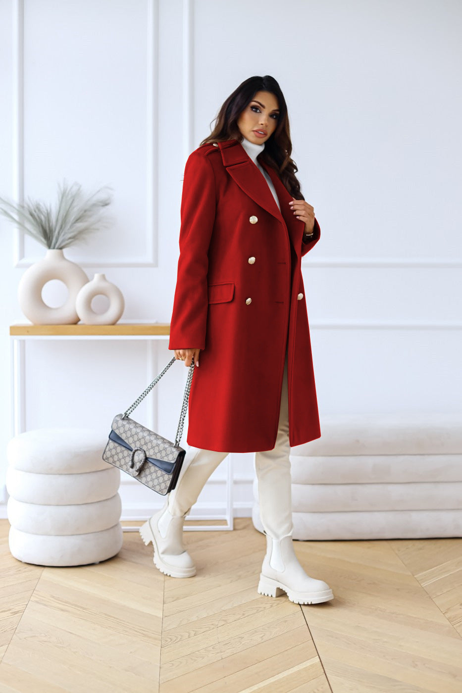 Mckenzie | Women's Elegant Double-Breasted Overcoat for Winter