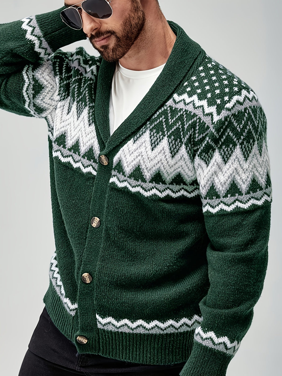 Matthew | Men's Stylish Geometric Pattern Cardigan for Winter