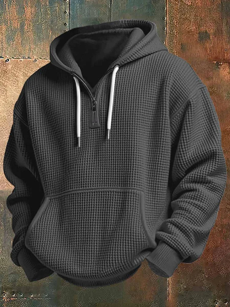 Kieran | Men's Waffle-Knit Hoodie for Winter
