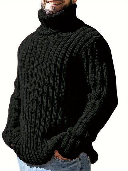 Aaron | Men's Textured High-Neck Jumper for Winter
